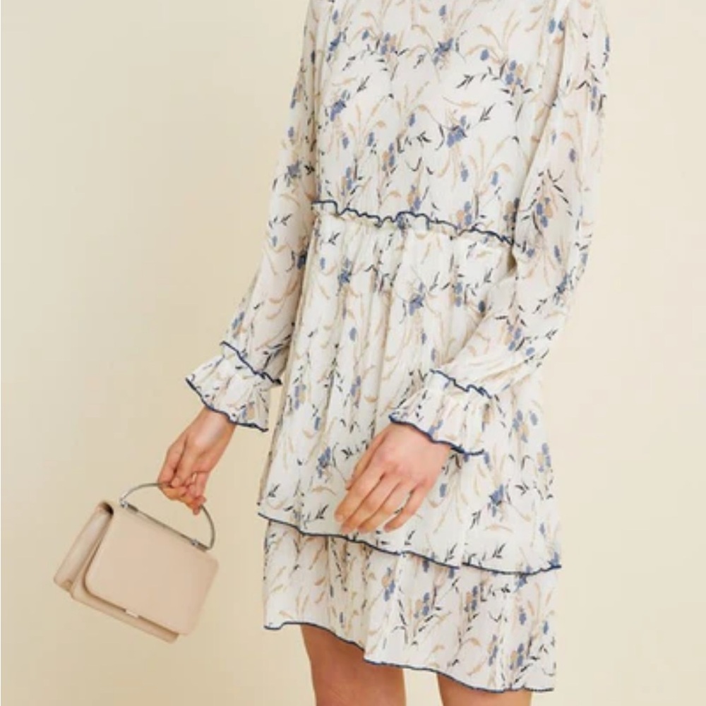 Bohme Pleated Tier Babydoll Dress size small